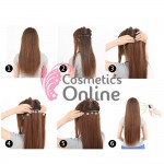 Extensie de par cu 5 Clips On delux dubla dreapta de 60 cm, Saten Mediu 666 8